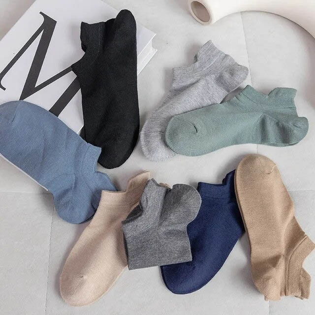 5 Pack - Bamboo Ankle Socks with Ankle Cushioning Tab - Bamboo Collection